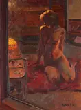 Night Figure by Richard Price, Oil on board, sold Dec 2019