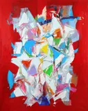 Abstract Signed to verso Acryllic by John Wragg, oil, sold Dec 2019