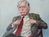 Portrait of Sir Kyffin Williams Signed and further by David Griffiths, Oil on canvas, sold Dec 2019
