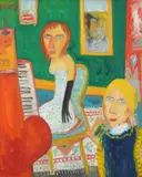 The music lesson Signed Oil by John Bellany, Oil on canvas, sold Dec 2019