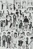 Crowd Signed by Fred Yates, Oil on canvas, sold Dec 2019