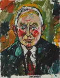 Portrait of a gentleman Signed Oil by John Bratby, Oil on canvas, sold Dec 2019