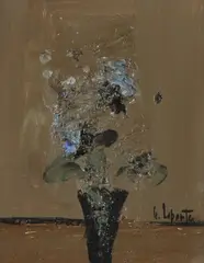Still life with flowers in a vase Signed Oil by Georges Laporte, Oil on canvas, sold Dec 2019