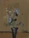 Still life with flowers in a vase Signed Oil by Georges Laporte, Oil on canvas, sold Dec 2019