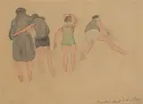 Study of bathers Inscribed and dated Baudol by Odilon Roche, Pencil and watercolour, sold Dec 2019