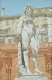Statue of Hercules by Robert Louis Banks, Watercolour and pencil, sold Dec 2019