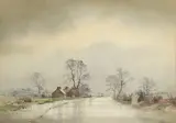 A wet day by Frank Egginton, Watercolour, sold Dec 2019