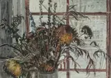 Still life with a vase of flowers by a window Signed and dated 1963 by Cavendish Morton, 1963, Watercolour, sold Dec 2019