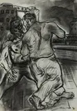 Untitled by Peter Howson, Charcoal and white chalk, sold Dec 2019