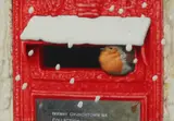 A robin sheltering in a postbox Signed Watercolour and by Ken Lilly, Watercolour and gouache, sold Dec 2019