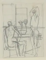 One standing by Keith Vaughan, Pencil, sold Dec 2019