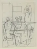 One standing by Keith Vaughan, Pencil, sold Dec 2019