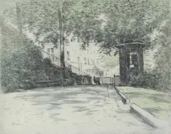 Midday in Montmartre by Michael Blaker, pencil, sold Dec 2019