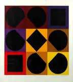 Lapidaire II Signed by Victor Vasarely, Screenprint in colours, sold Dec 2019