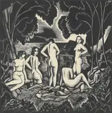 And titled and by John Buckland Wright, Wood engraving, sold Dec 2019