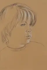 Portrait of a young boy Signed and dated 70 Charcoal and white chalk by John Craxton, Charcoal and white chalk, offered Dec 2019