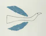 Bird with blue wings Signed by Breon O'Casey, 2006, pencil, sold Dec 2019