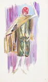 Lady with a Golden Shawl by Dorte Clara Dodo Burgner, watercolour on paper, sold Nov 2019