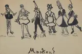 Masken ink and by Dorte Clara Dodo Burgner, ink and pencil on paper, sold Nov 2019