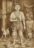 PORTRAIT OF A YOUNG BOY A Burmese painting by Saya Myit, ink on paper, sold Nov 2019