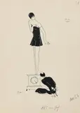 Lady in a Slip by Dorte Clara Dodo Burgner, ink on paper, sold Oct 2019