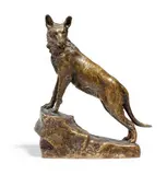 Standing on a rocky outcrop by Marius-Joseph Sain, bronze, offered Oct 2019