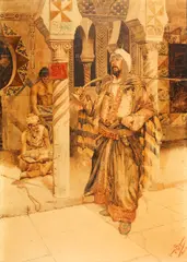 A North African musketeer by Giuseppe Signorini, watercolour, sold Nov 2014