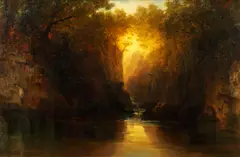 Evening light by Samuel Lawson Booth, oil on canvas, sold Nov 2014