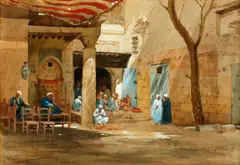 'Shoemakers, Cairo' by Axel Haig, watercolour heightened with white, sold Nov 2014