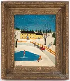 winter landscape by Charles Munro, oil on artist board, sold Jul 2022