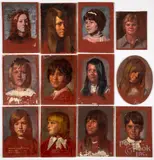portraits by Twelve P. Richard Eichman, oil on artist board, sold Jul 2022