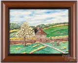 landscape by Clarence "Ike" Lewis, oil on artist board, sold Jul 2022
