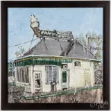 of an ice cream shop by David Paul Ohlerking, oil on artist board, sold Jul 2022