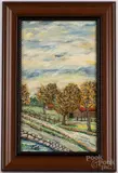 landscape by Clarence "Ike" Lewis, oil on artist board, sold Jul 2022