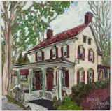titled on verso Kings Gap General Store #3 by David Paul Ohlerking, oil on artist board, sold Jul 2022