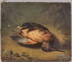 of a dead woodcock by William H. Machen, oil on canvas, sold Jul 2022