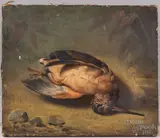 of a dead woodcock by William H. Machen, oil on canvas, sold Jul 2022