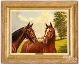 portrait of two horses by Elizabeth Bell, oil on canvas, sold May 2022