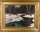 labeled verso The Beckoning of Spring by Franz Hans Johnston, oil on masonite, sold Apr 2022
