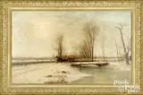 winter landscape with sleigh by Clinton Loveridge, oil on canvas, sold Apr 2022