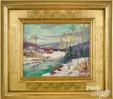 winter landscape by Frederick Wagner, oil on board, sold Apr 2022