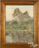 impressionist landscape by Wilson Henry Irvine, oil on canvas, sold Apr 2022