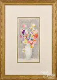 still life with flowers by Hobson Pittman, pastel, sold Apr 2022