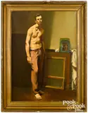 Tribute to Eakins by Walter Stuempfig, oil on canvas, sold Apr 2022