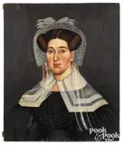 portraits of husband and wife by Milton Hopkins, oil on panel, offered Apr 2022