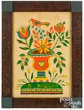 fraktur by David Y. Ellinger, watercolor, sold Apr 2022