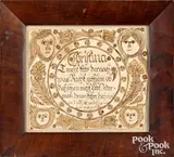 fraktur for Christina Ulrich by David Cordier, ink and watercolor, sold Apr 2022