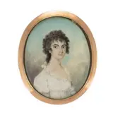 ATTRIBUTED MINIATURE PORTRAIT OF A LADY by Lawrence Sully, watercolor, sold Sep 2023