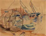 AFRICAN AMERICAN, NAUTICAL DRAWING by Amaza Lee Meredith, watercolor on paper, sold Aug 2023