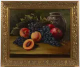 FOLK ART STILL LIFE PAINTING by Tavis Palmer, oil on canvas, sold Aug 2023